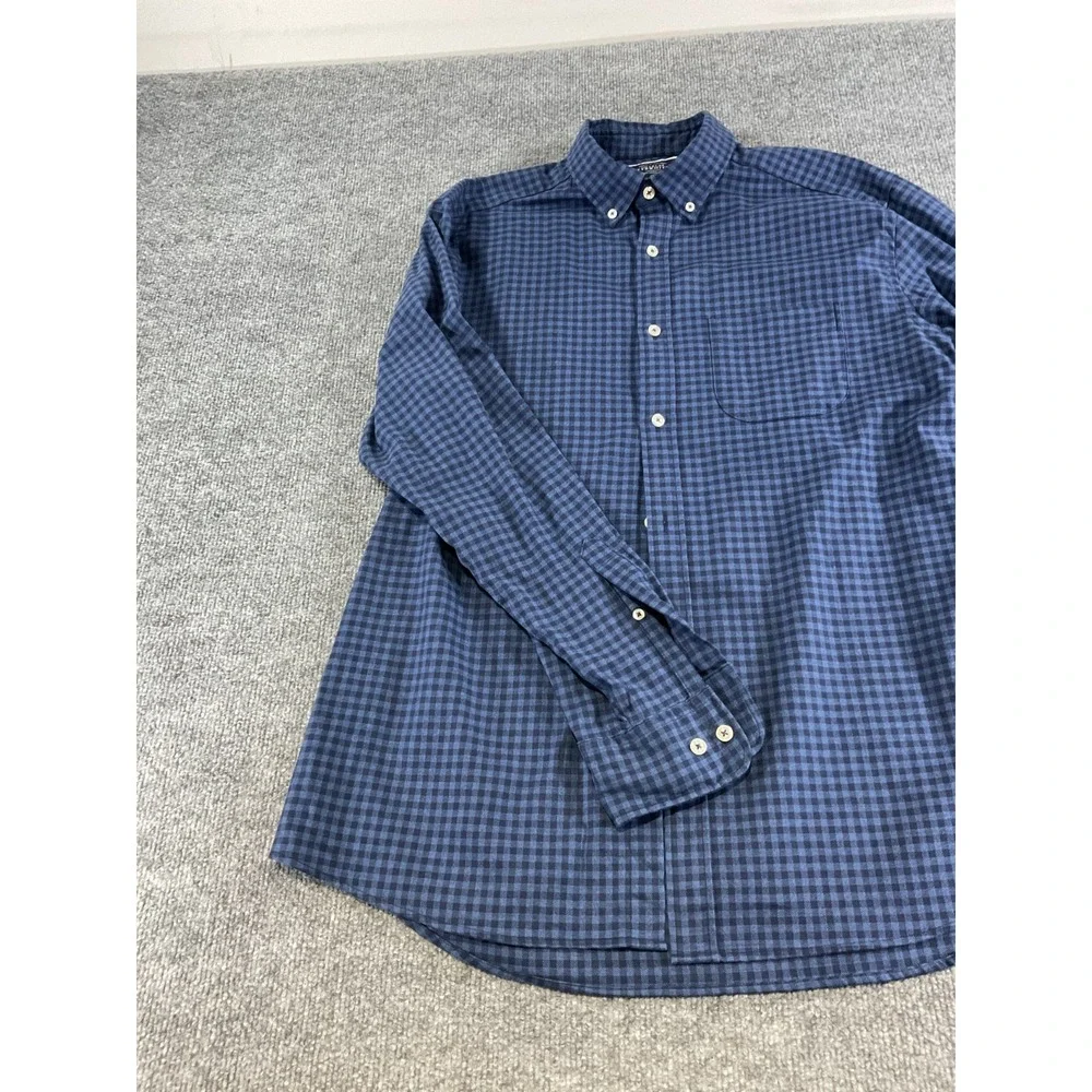 Charles Tyrwhitt Classic Fit Shir Men's Large Blue Check Button Down Long sleeve